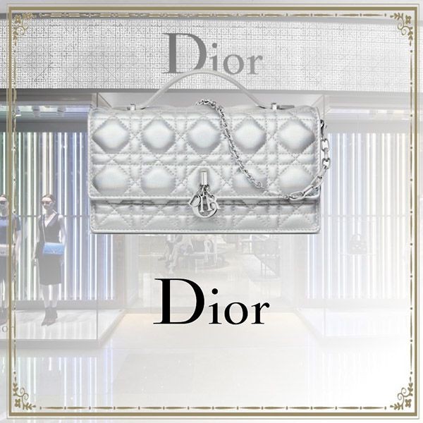 【ディオール Dior】ミニバッグ シルバーバッグ カナージュ S0980PNHN_M090